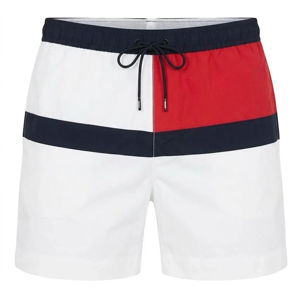 Tommy Hilfiger Flag White Brief Lined Swim Trunks NWT